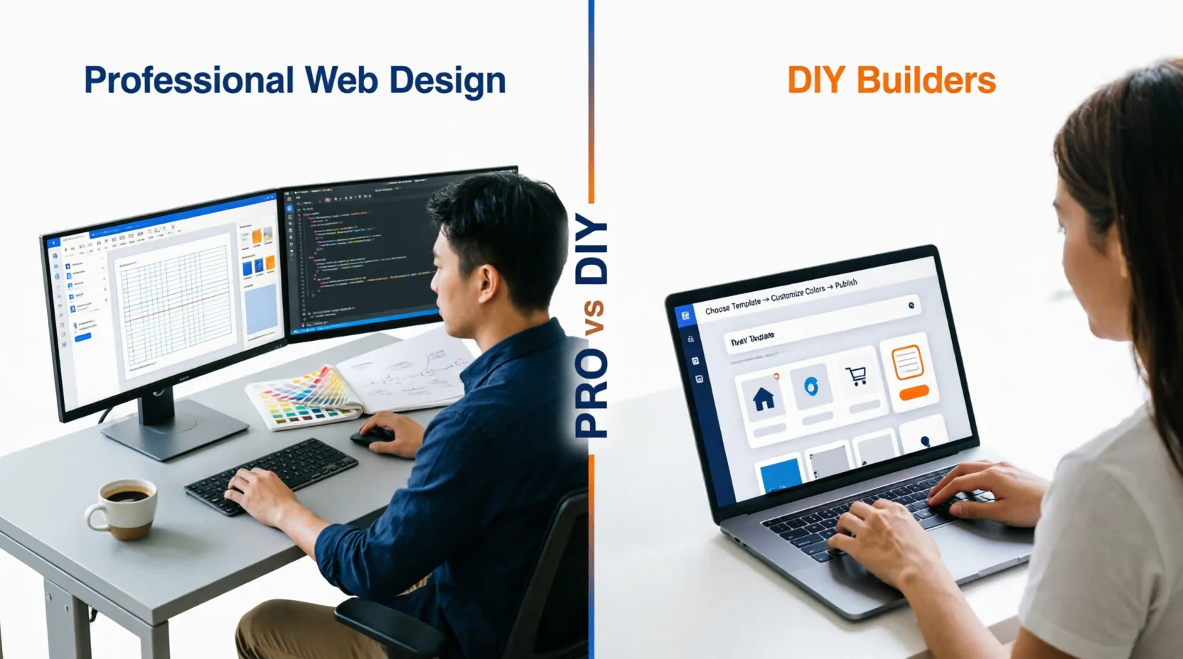 Professional Web Design vs DIY Builders